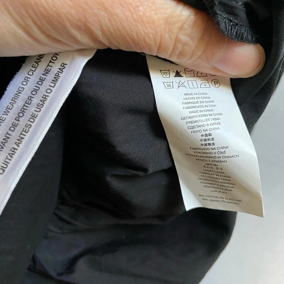 MICHAEL KORS Black  Stretch Cotton Poplin Puff-Sleeve Dress Sz XXS - Picture 9 of 13